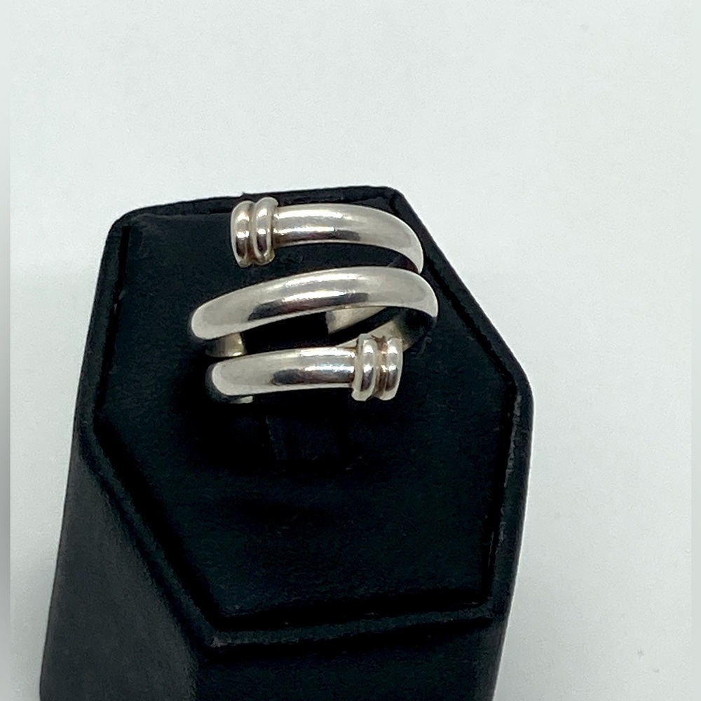 Vtg Sterling Silver 925 Triple Strand Bypass Wrap Ring | Sz 7.5